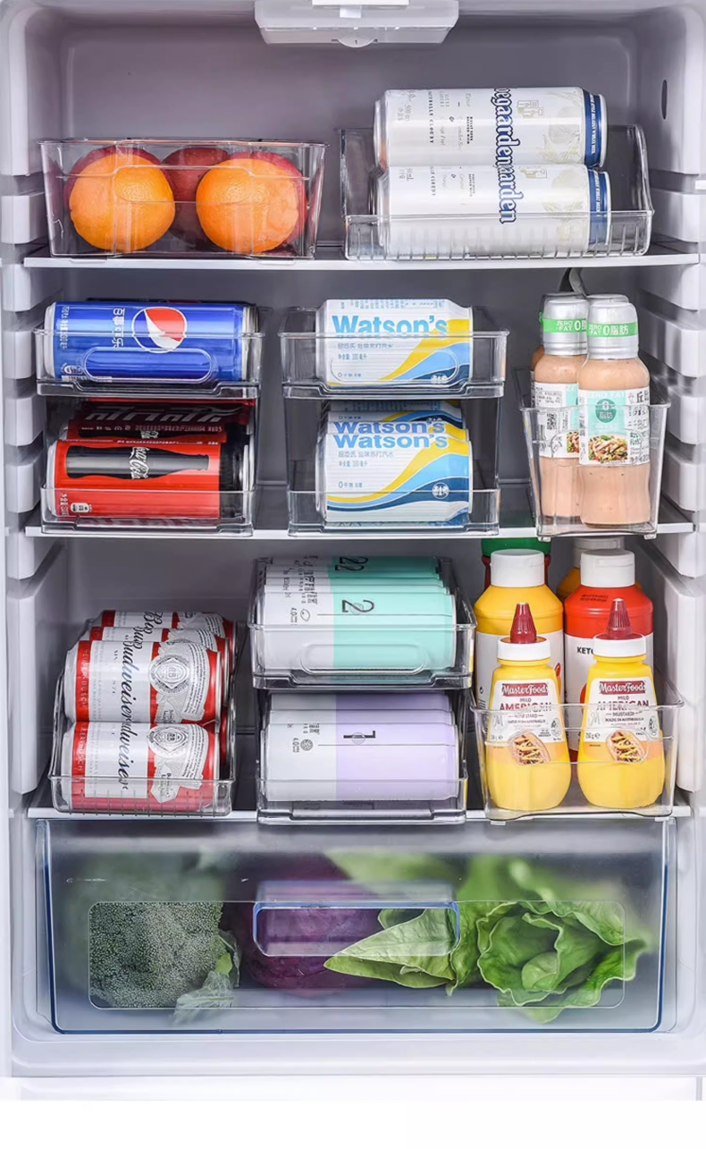 送料無料　　引き出し式収納棚　冷蔵庫飲料収納ボックス　　　3278