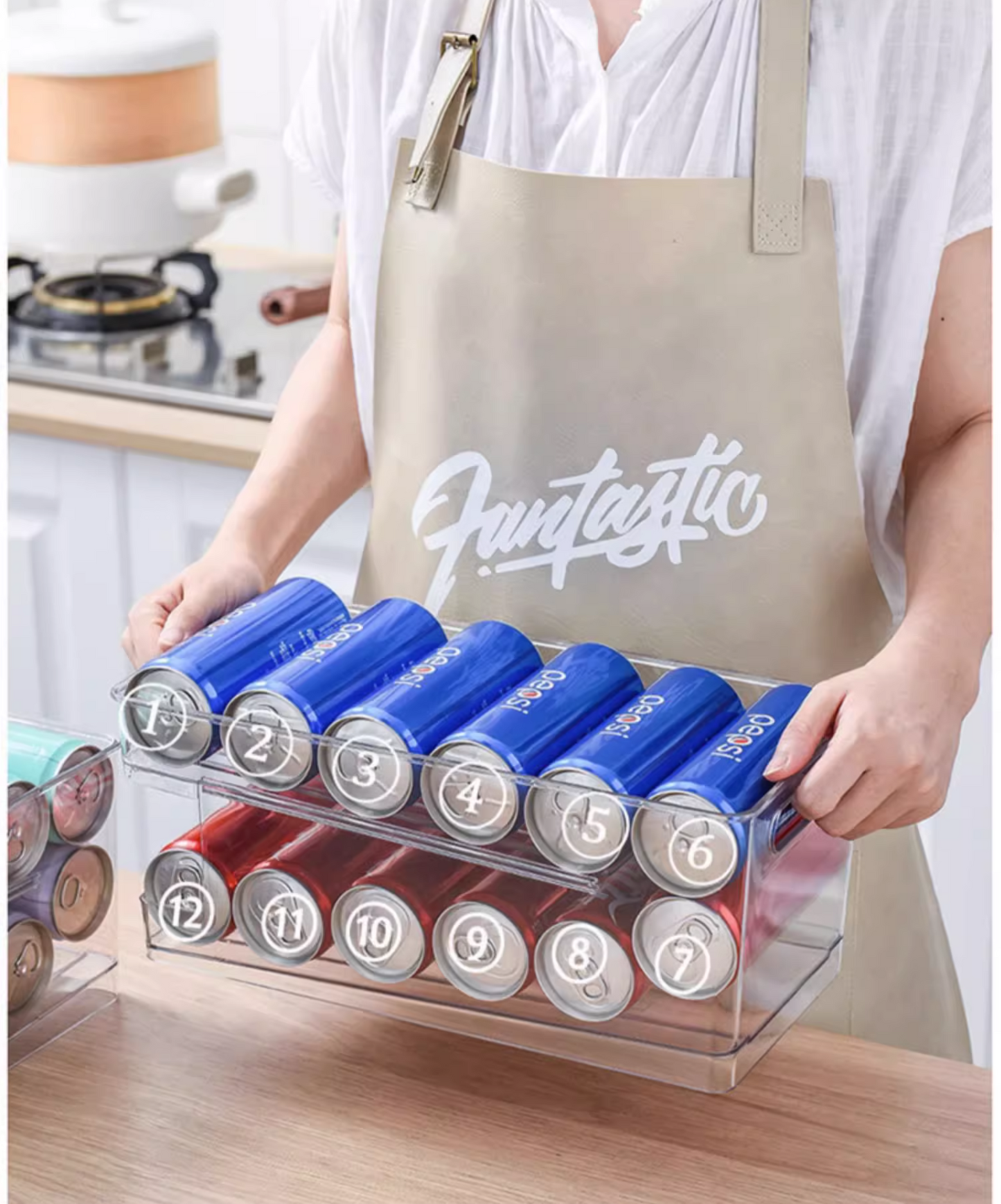 送料無料　　引き出し式収納棚　冷蔵庫飲料収納ボックス　　　3278